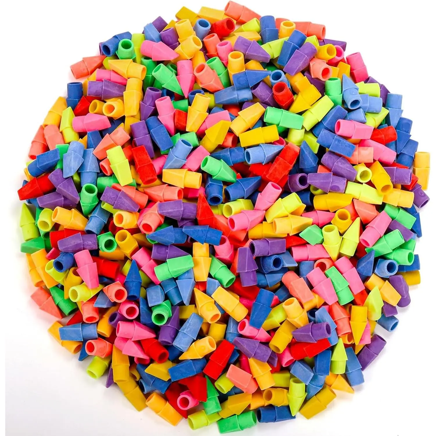 600 Pack Pencil Eraser Caps, 10 Colors Pencil Top Erasers Bulk, Kids Eraser Cap Pencil Eraser Toppers, School Supplies for Teachers Sudents Classroom Home and Office