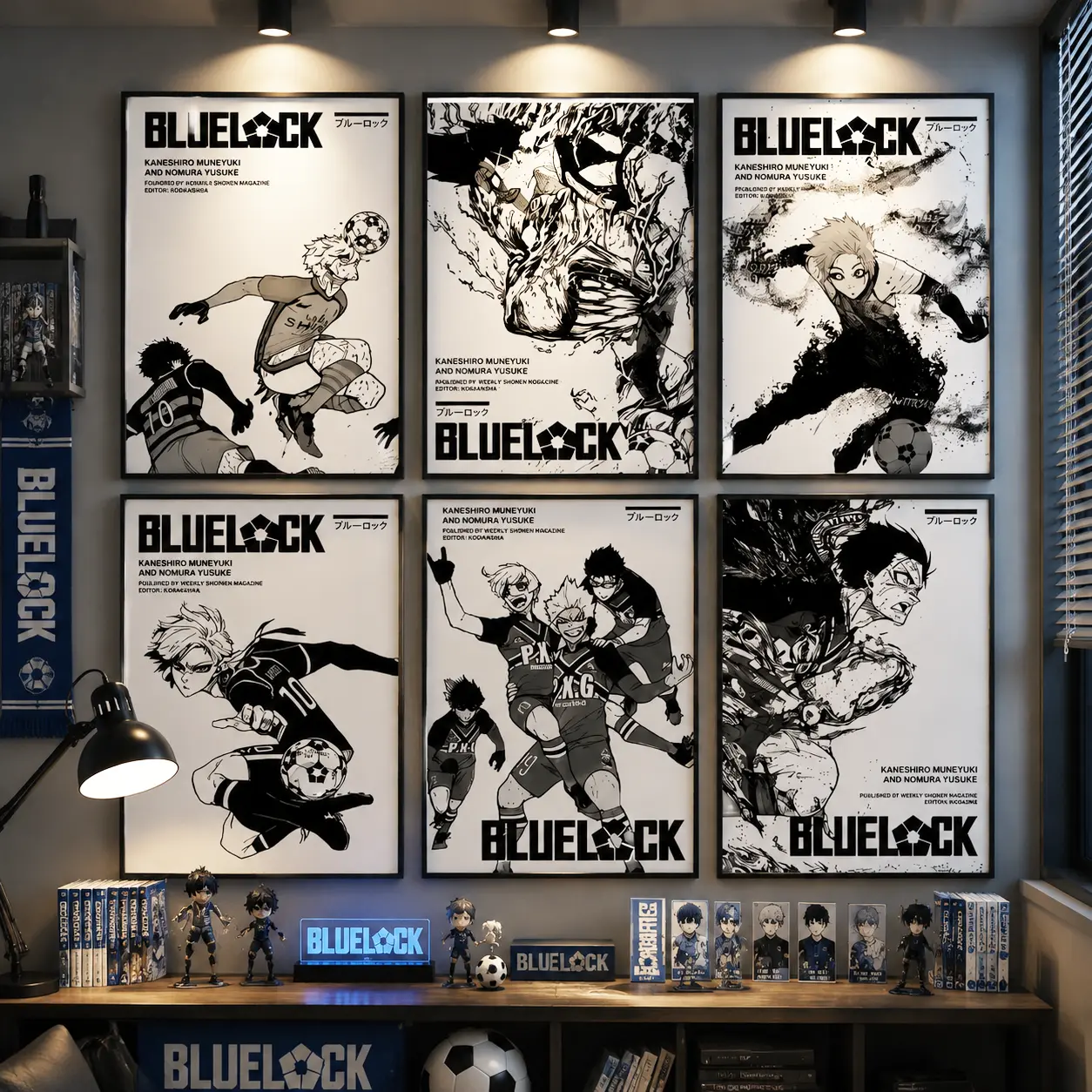 Blue Lock Anime Canvas Poster - The Striker Collection (Itoshi Sae, Shidou Ryusei, Yoichi Isagi), Minimalist Japanese Artistic Home Decor, Gift for Anime Fans, Decoration