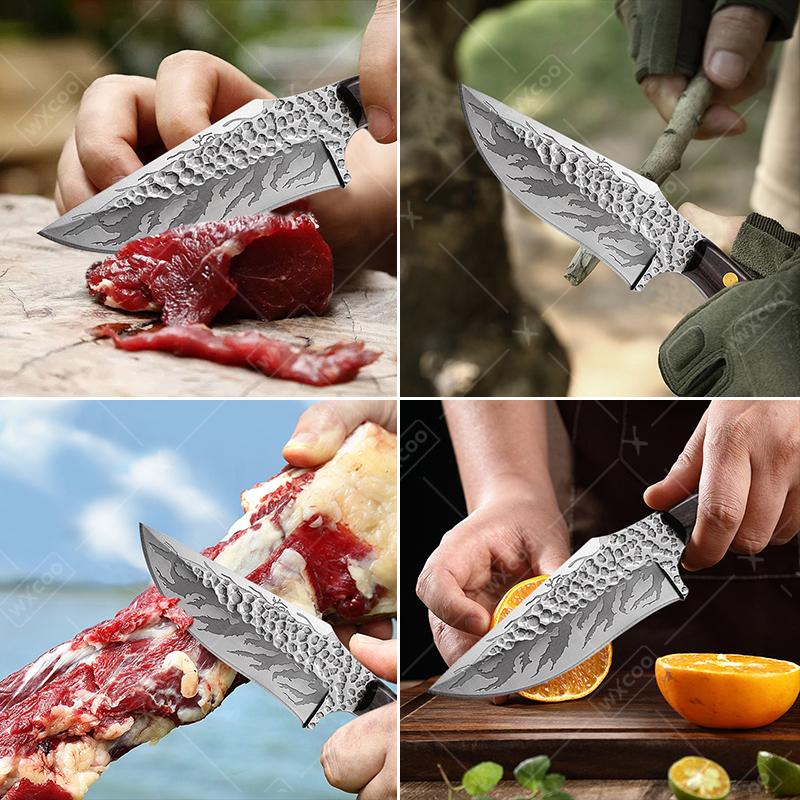 Portable Stainless Steel Boning Knife Meat Cleaver Multi-purpose Vegetable Chopper Fruit Paring Knives For Outdoor Camping BBQ