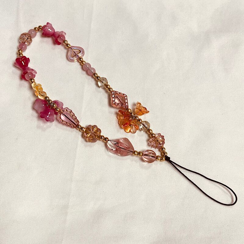 Original Design Chinese Retro Style Beaded Phone Charm Strap Bracelet Wrist Short Lanyard Camera Keychain Bag Pendant