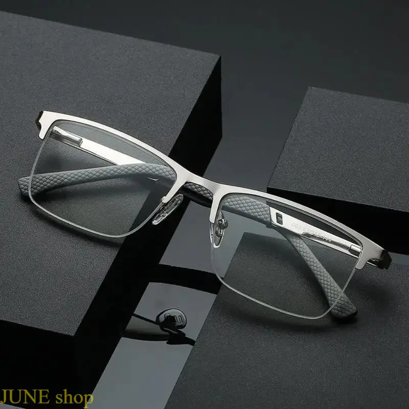 Men’s Semi Rimless Metal Frame Anti Blue Light Pc Eyeglasses, Lightweight Eye Protection Eyewear For Business Daily Office Work And Outdoor Sports, Wearable Accessory Prepared For Male Gift Occasions