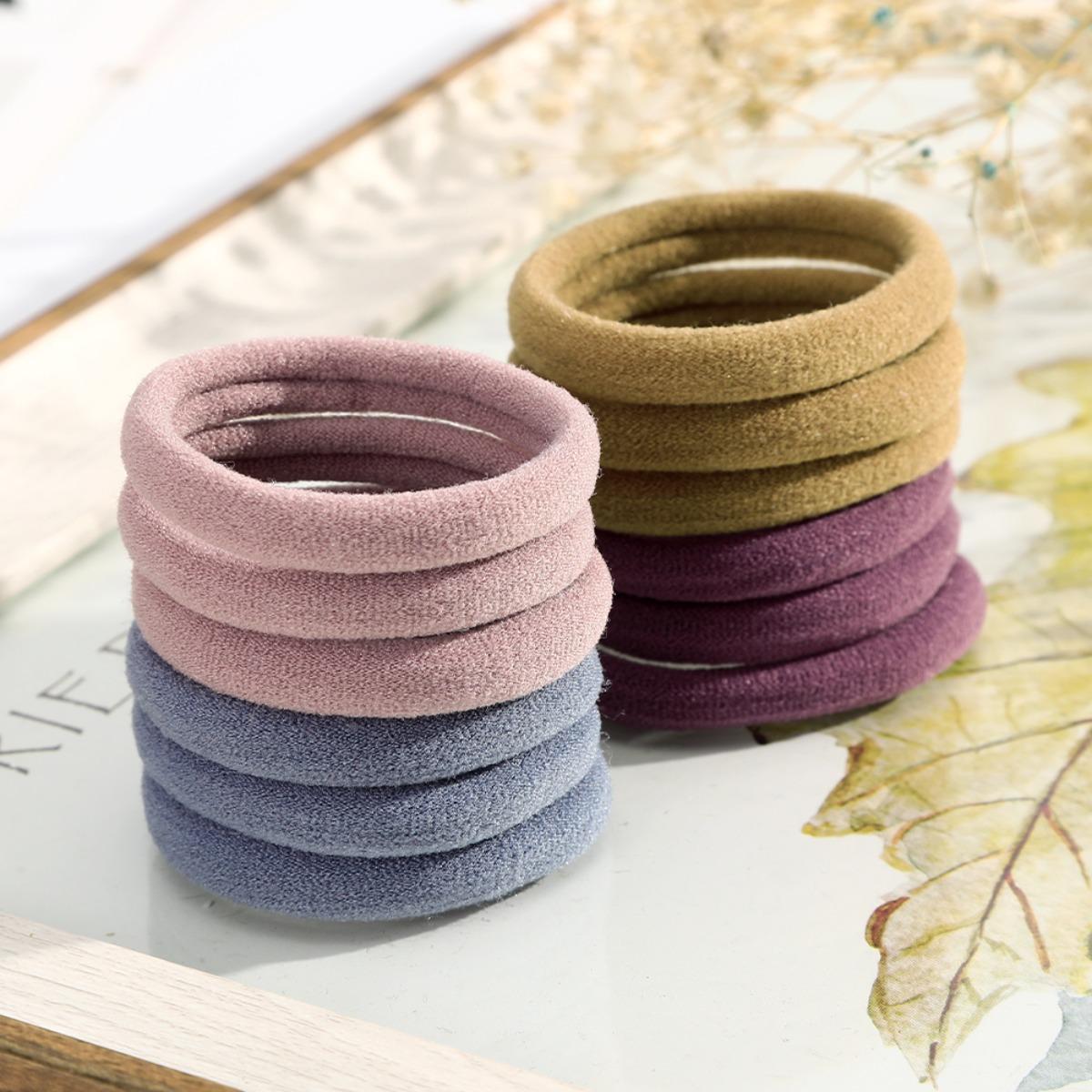 AWAYTR 200Pcs/Set Elastic Hair Rope Family Pack Hair Scrunchies for Women Girls Colorful Hairbands Ponytail Holder Hair Accessories