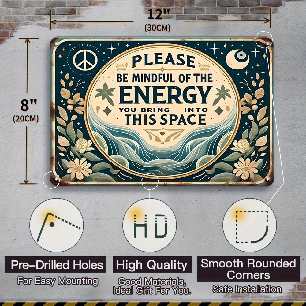 【20*30cm/8*12inch】Vintage Metal Tin Sign, 1 Count Letter & Floral Pattern Decorative Plaque, Wall Decor for Home Living Room Bedroom Bar Cafe Restaurant, Vintage Garage Signs