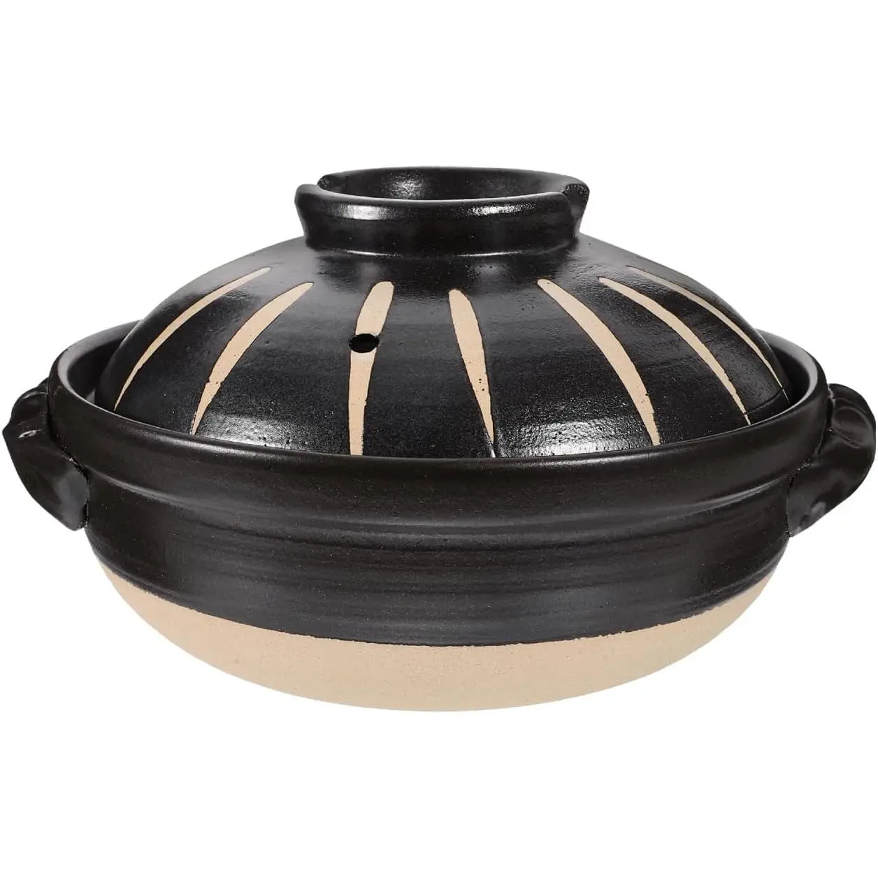 Japanese Donabe Ceramic Hot Pot: Casserole Earthenware Clay Pot Japanese Cooking Donabe Ceramic Casserole Pot Stock Pot Soup Pot Clay Cooking Pot for Shabu Shabu