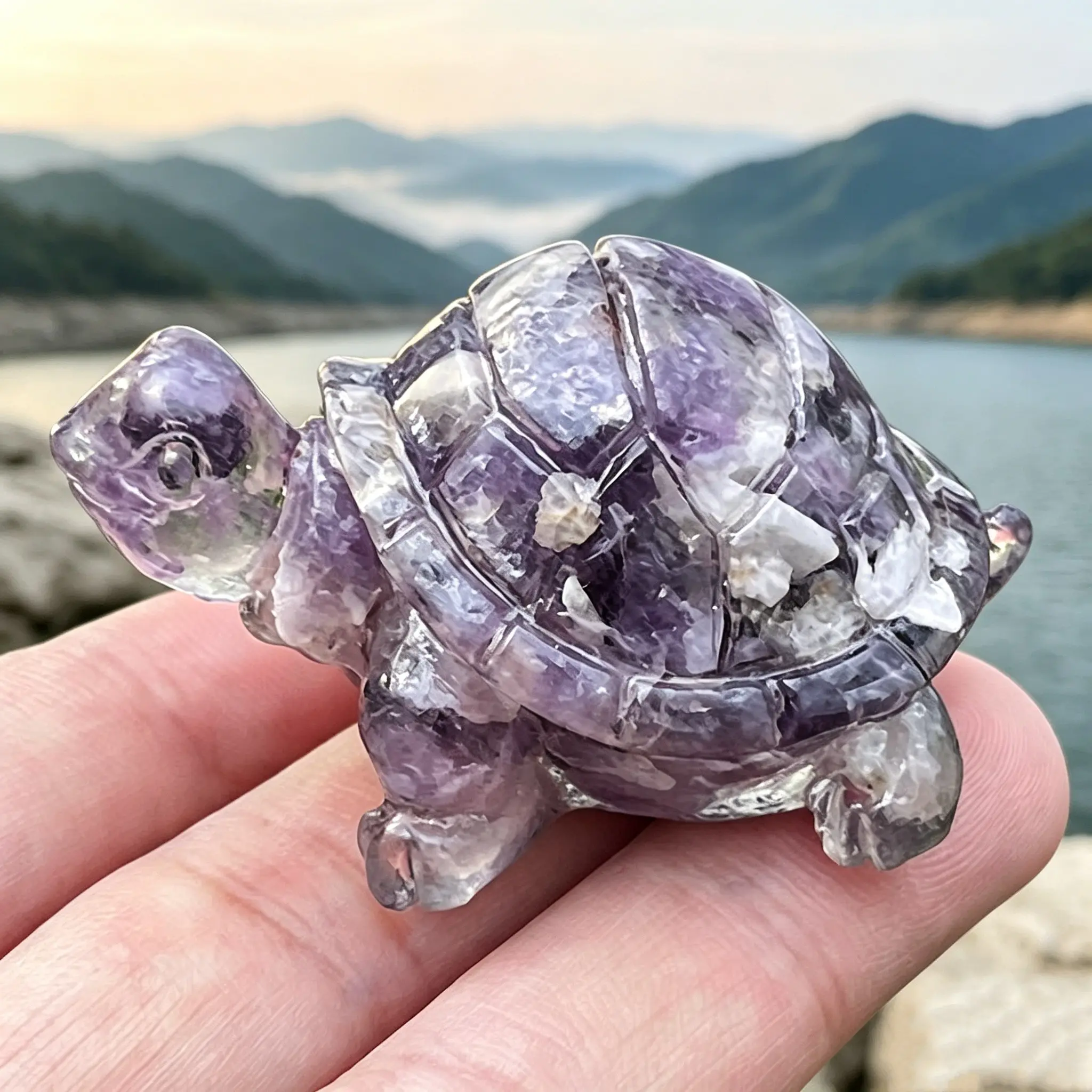 Turtle Shaped Stone Ornament, Creative Tabletop Decoration, Unique Crystal Design, Home Decor, Best Gifts, Natural Healing Crystal, Crystal Decorative Ornaments, Crystal Pieces