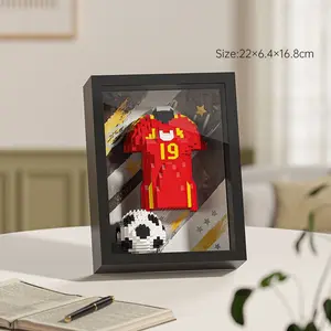 La Roja 19 Football Kit Block Toy, for 6 7 8 9 10 11 12 14 15 Year Old Boys Girls Kids Child Teens Eco-friendly ABS Micro Pixel Construction Set Office Cubicle Soccer Club Nightstand Ornament Birthday Gifts 2026 Prime Day Deals New Arrivals