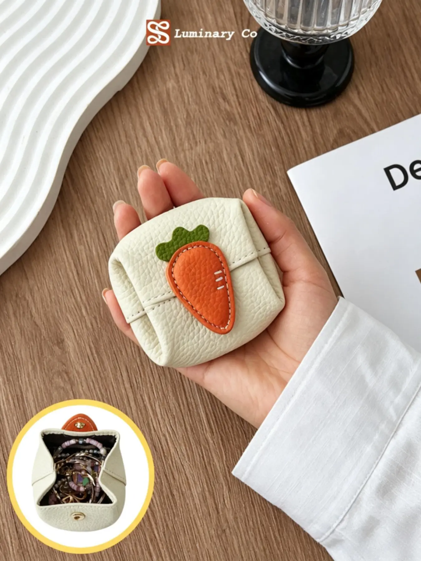 Mini Leather Organizer Bag, Portable Coin Wallet, Multi-Color Small Item Storage, Compact Design for Earphones & Coins, Durable Material