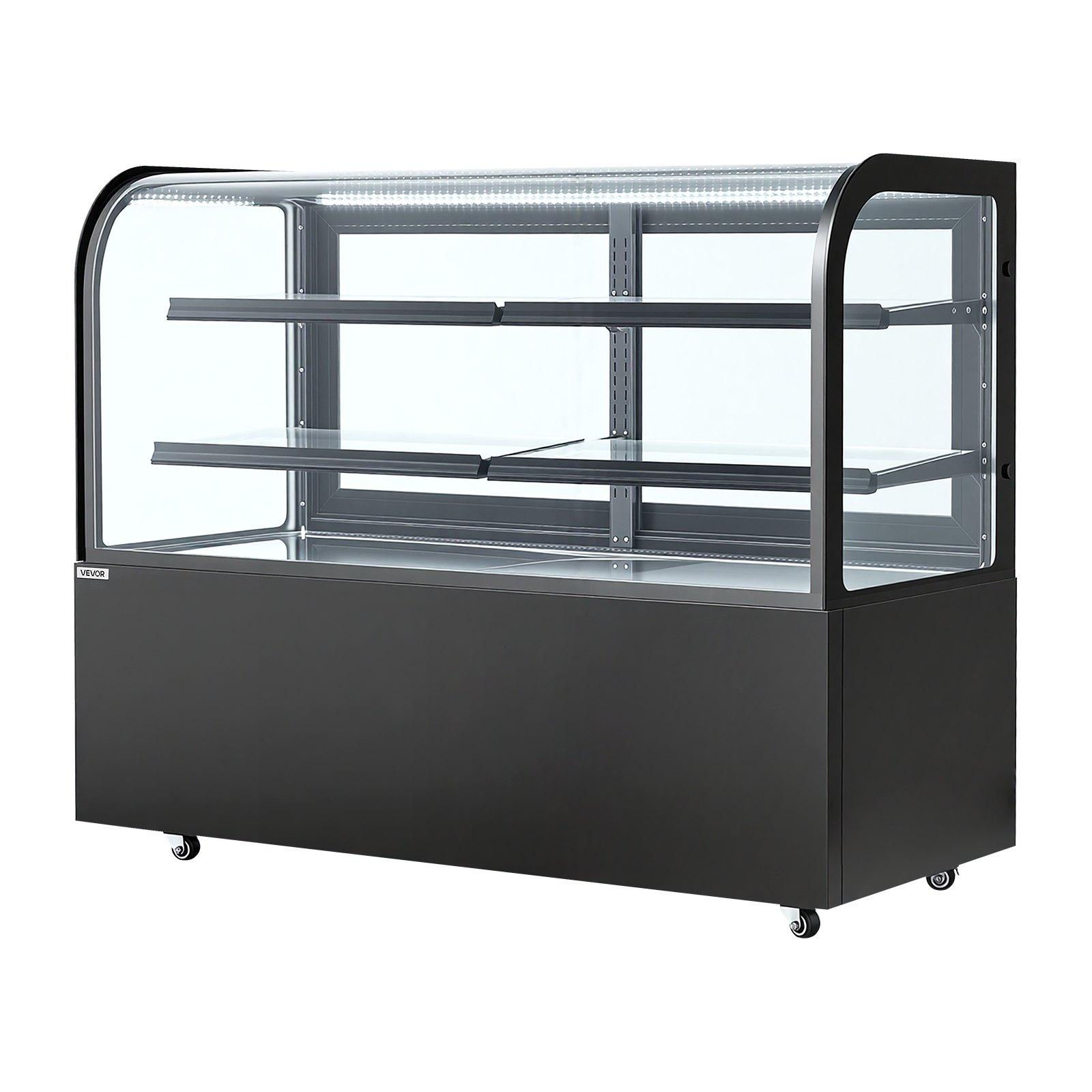 VEVOR Refrigerated Display Case, 17.6 Cu.Ft./550L Large Pastry Display Case, 2-Tier Commercial Cake Refrigerator with LED Lighting, TURBO Cooling, Frost-Free Air-Cooling, for Bakery, Dessert Shop