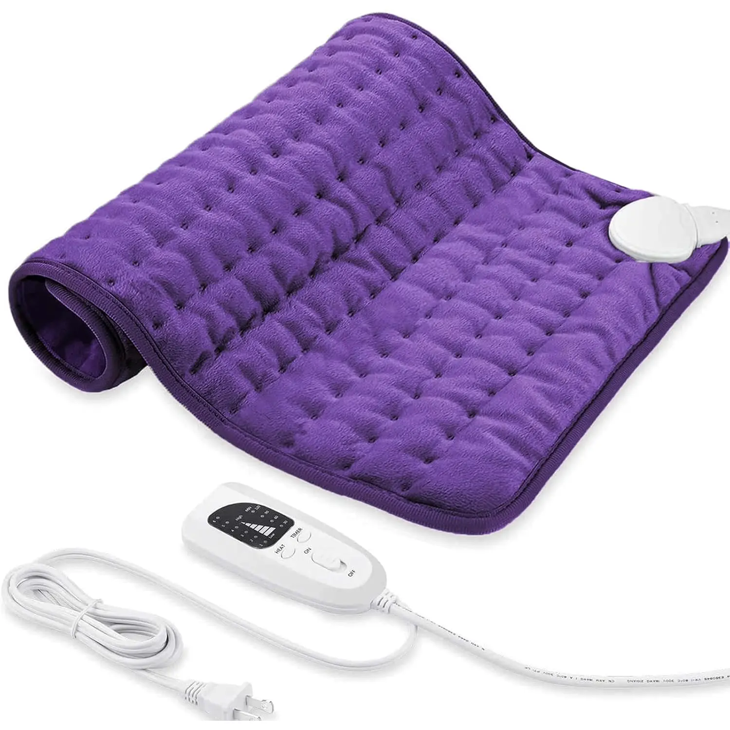 24inch x 20inch Electric Heating Pad, 6-level temperature adjustment, automatic power-off, dry heating, suitable for back, neck, knees, arms, legs, shoulders, Christmas, birthday, Father's Day, Mother's Day gift (dark purple): Health and home products