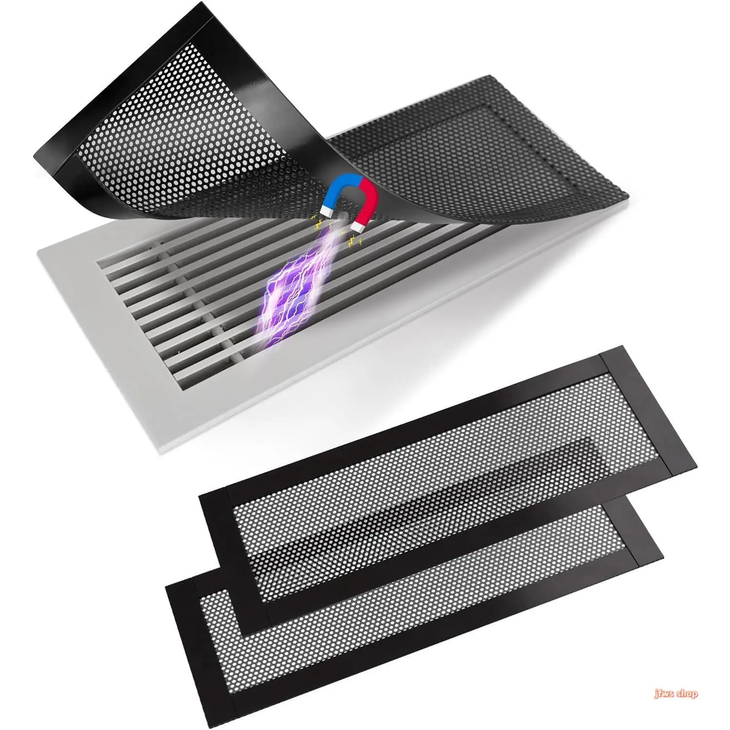 2026 New Magnetic Air Vent Cover for Floor Wall Ceiling with PVC Mesh Dustproof Screen Filter Easy Install Durable Universal Fit for Home Office HVAC System Prevent Debris Pet Hair Blockage Improve Airflow Ventilation Washable Reusable Household Accessory