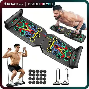 Multifunctional Workout Station - Adjustable Push-Up Board, Pull-Up Bar Home Fitness Set for Chest, Ab, Upper Body Strength Training, Portable Equipment for Men