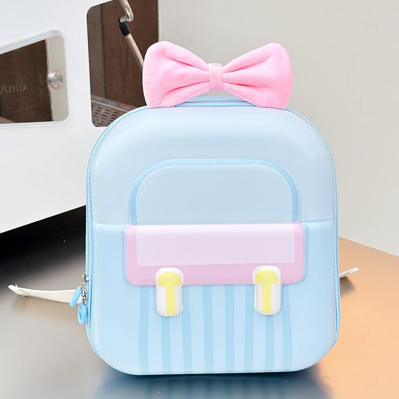 Kindergarten and primary school student backpack with sweet bow, lightweight eggshell double-shoulder bag for boys and girls, new trendy children's backpack