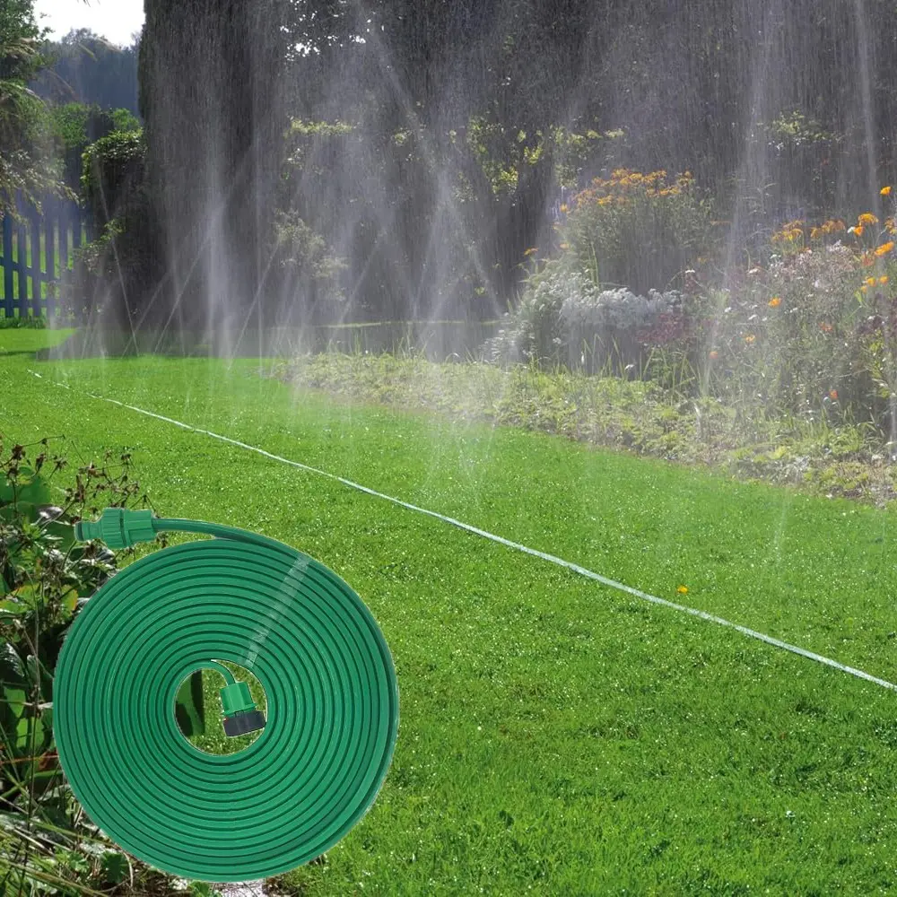 Garden Hose 50 Feet, Efficient Sprinkler System for Lawn & Garden, Includes Clips, Durable Watering Tube, Outdoor Garden Hose