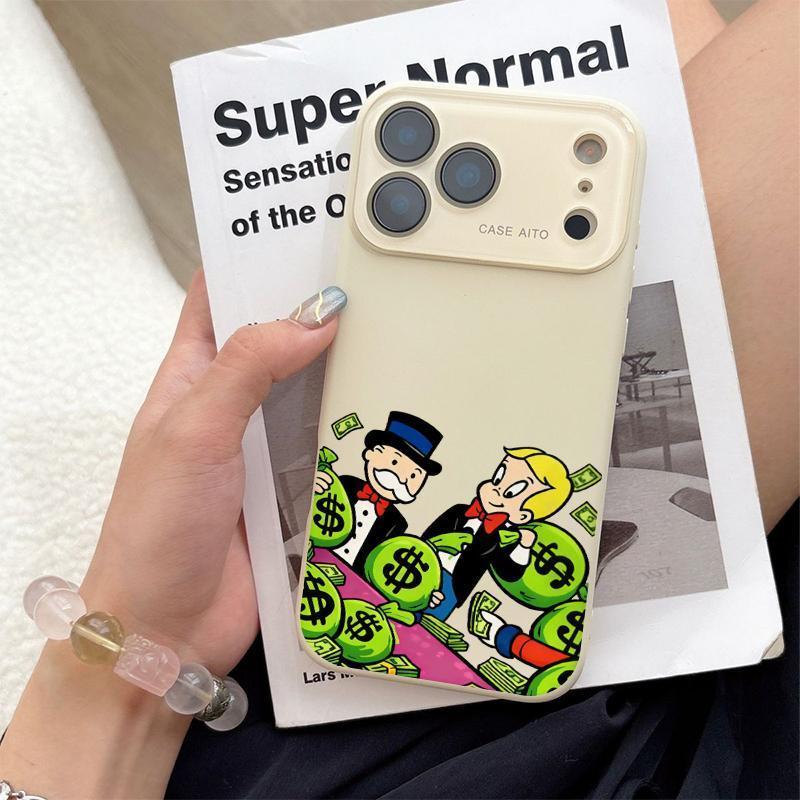 DarlingCase Graffiti Monopoly Print Phone Case Ultra Skin Friendly Touch All Inclusive Lens Compatible with IPhone 17 Pro Max, IPhone 16 Pro Max, 15/14/13/12 Stylish Protection for Your Device