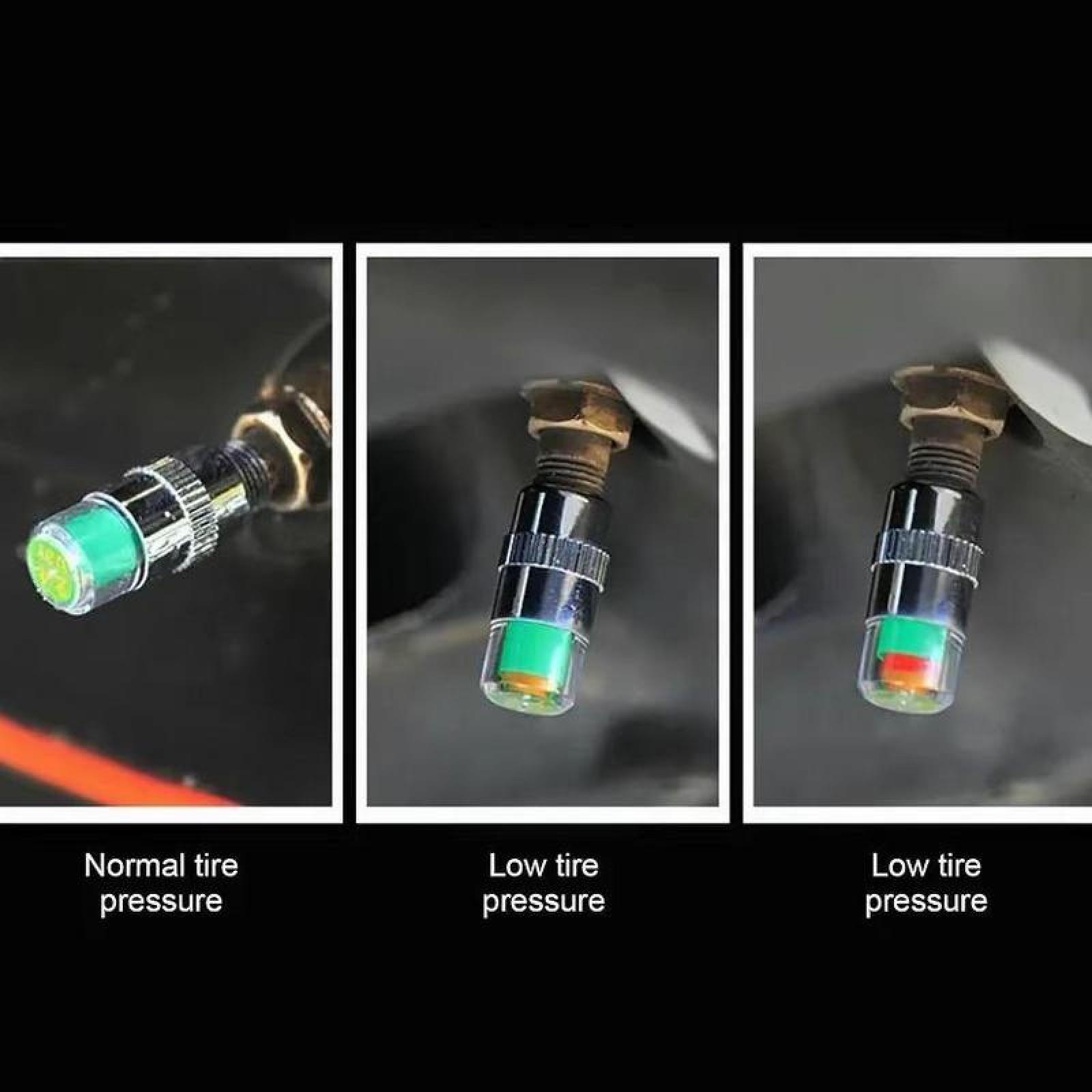4/8Pcs Car Tire Pressure Monitor Valve Stem Caps Sensor Indicator Easy to Read 3 Color Eye Alert( 2.2Bar 32-to-35 PSI)
