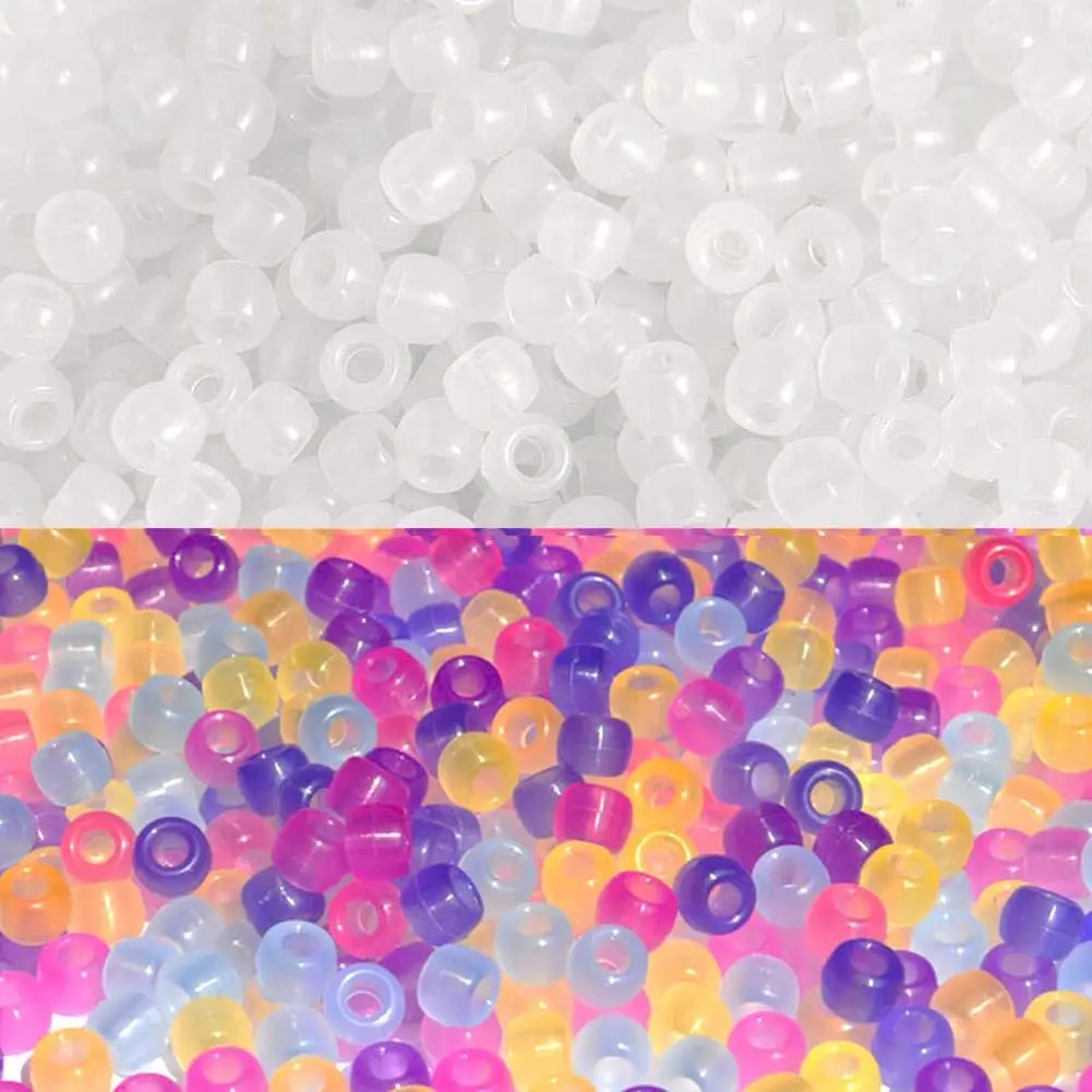 UV Beads Scientific Multi Color Changing Bead UV Reactive Plastic Luminous Pony Beads,Fun for /Bracelets Making,1000 Pcs