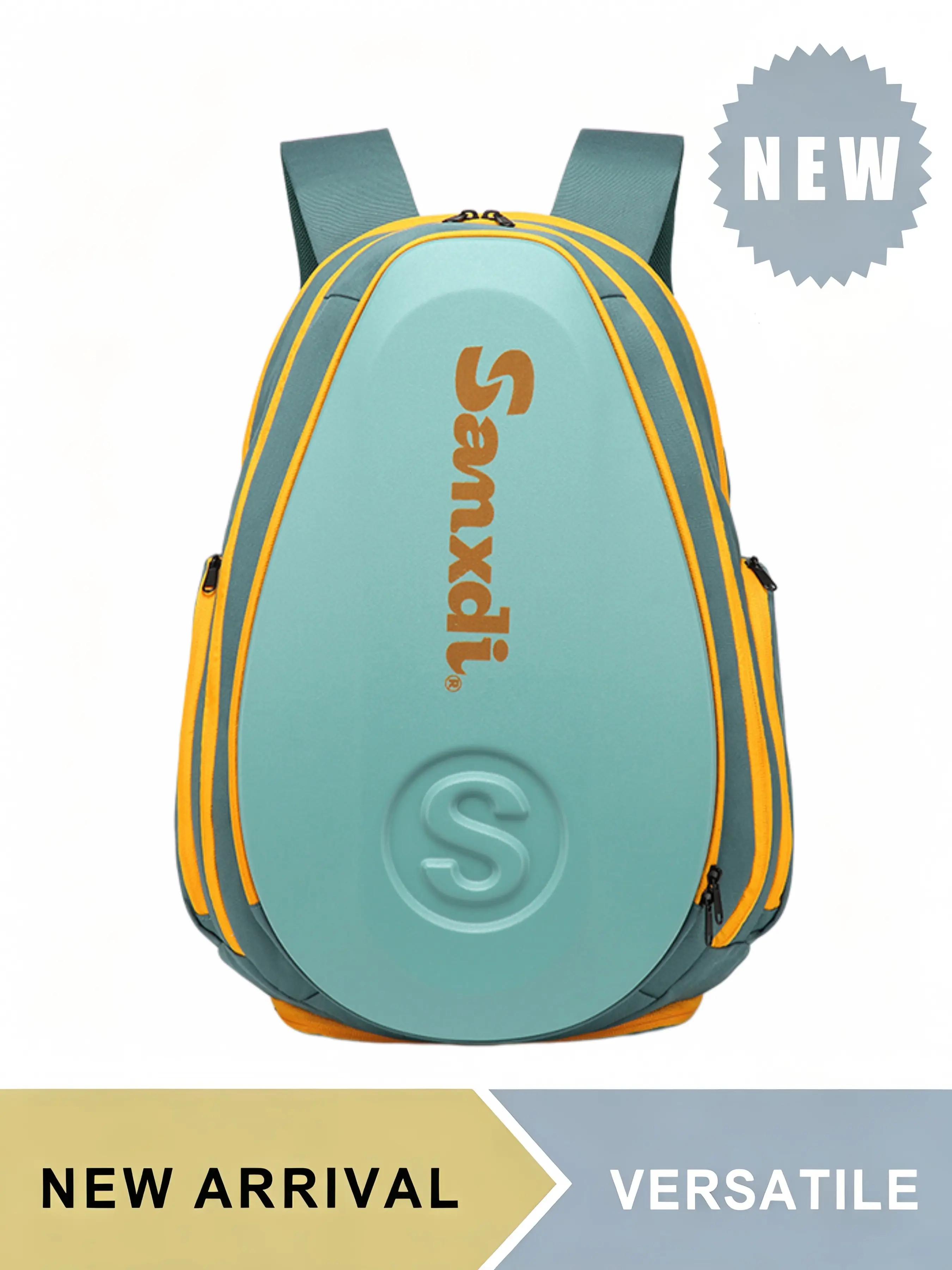 Water Resistant Hard Shell Pickleball Backpack for Men Women, Tennis Racket Bag with Shoe Compartment & Multi Pockets, Large Capacity 15 Inch Laptop Daypack, Multiple Colors Available, Ideal for Daily School Travel Hiking Picnic Outdoor Activities