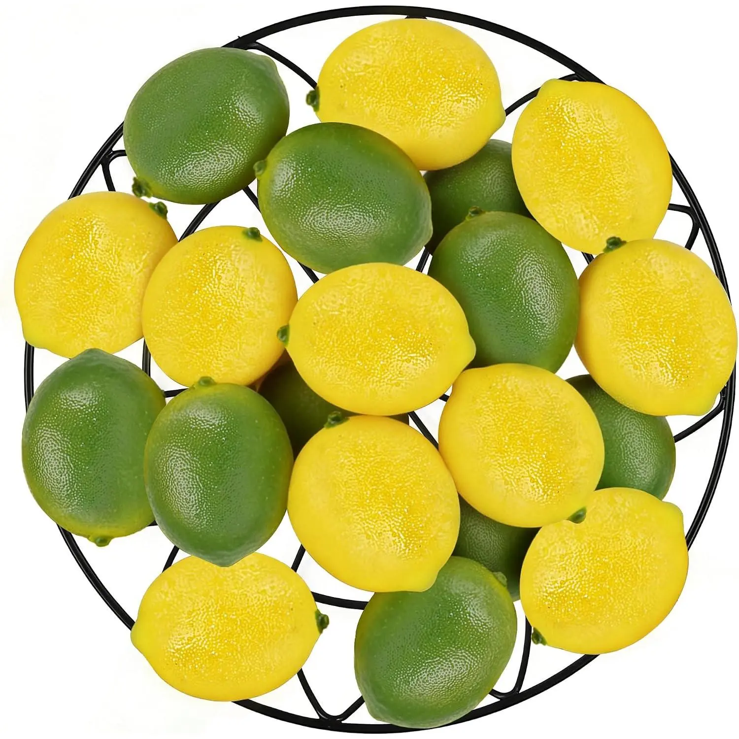 20 count  Lemons, Yellow Green Artificial Lemons, Matte Finish Fruit Decor for Kitchen Fruit Bowl Table Centerpiece & Photography