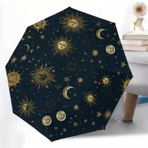 Automatic Folding Rain Umbrella, 8-Rib Solid Frame, Lightweight Portable Travel Umbrella, Unisex Design, Ideal Gift, Easy to Use