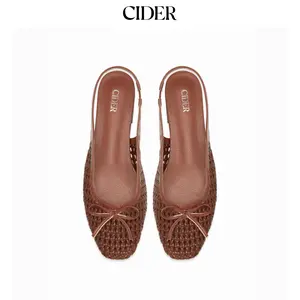 Cider BOWKNOT WOVEN SLINGBACK FLATS