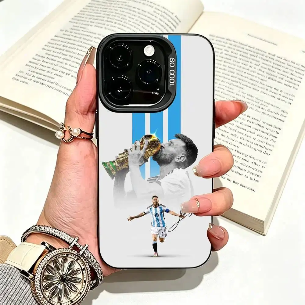 Lionel N0.10MESS1 Football Star Animal-Themed Personalized Colorful Silicone Bumper Cover, Protective Phone Accessory for iPhone 17 Air, 16, 15, 14, 13, 12, 11 Pro Max Plus & Samsung S26, S25, S24, S23, S22 Plus Ultra (Silver)
