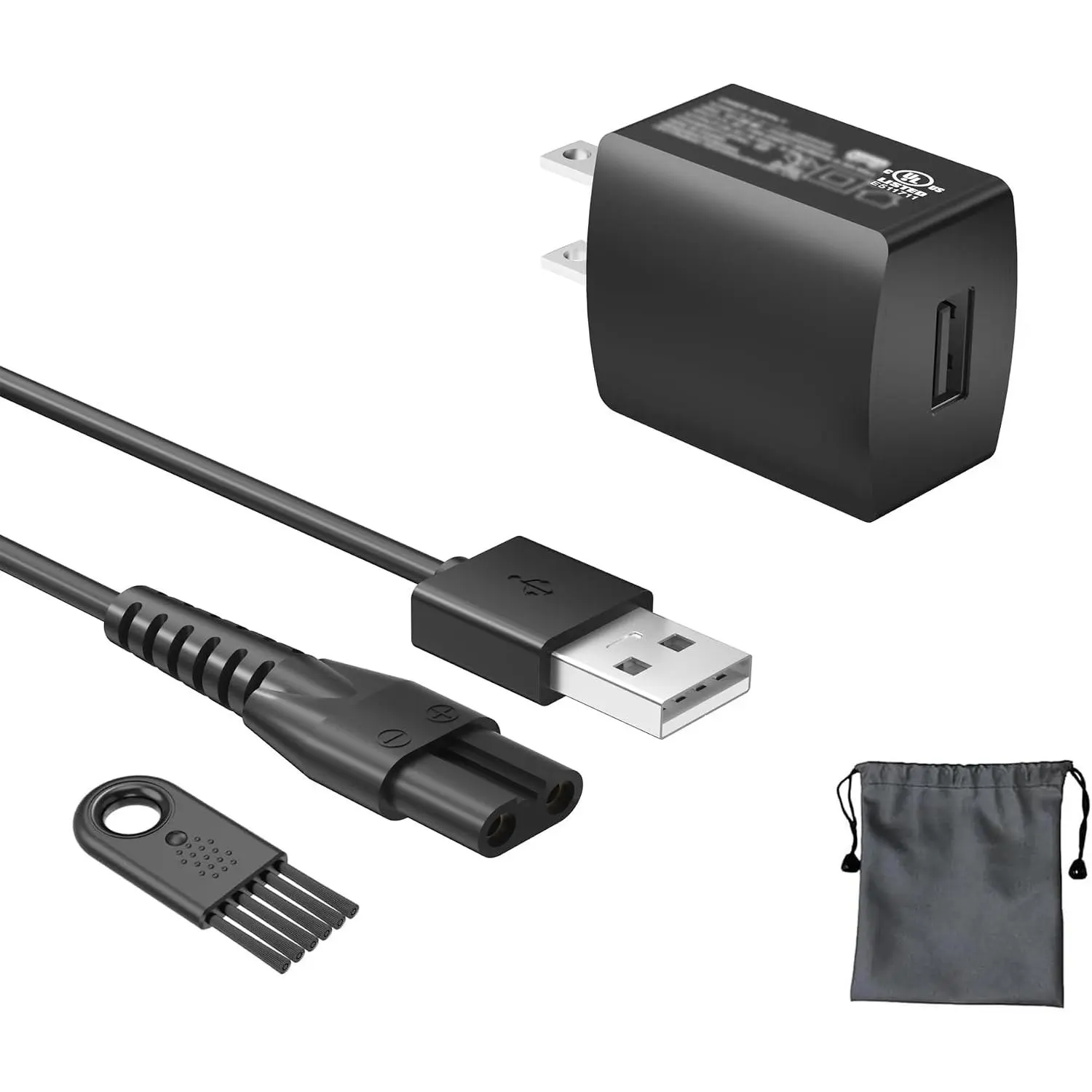 UL Listed Hair Trimmer Charger - 3.0/2.0 Power Cord Fit for Lawn Mowers, Complete Hair Trimmer Charge Storage and Care Kit, Storage Kit
