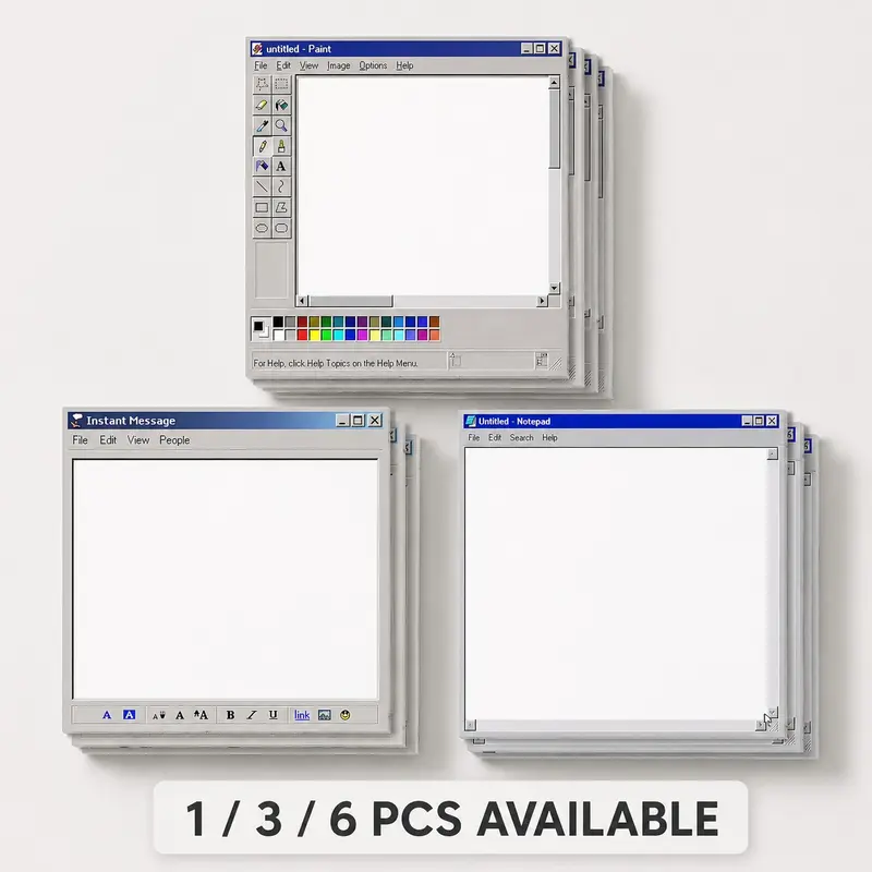 Retro Computer Design Sticky Note, 1/3/6 Counts/set Creative Office Supplies & School Notepad, Perfect Gift for Students and Teachers, Funny Gift, Sticky Labels, Funny Stickers, Self Adhesive Stickers