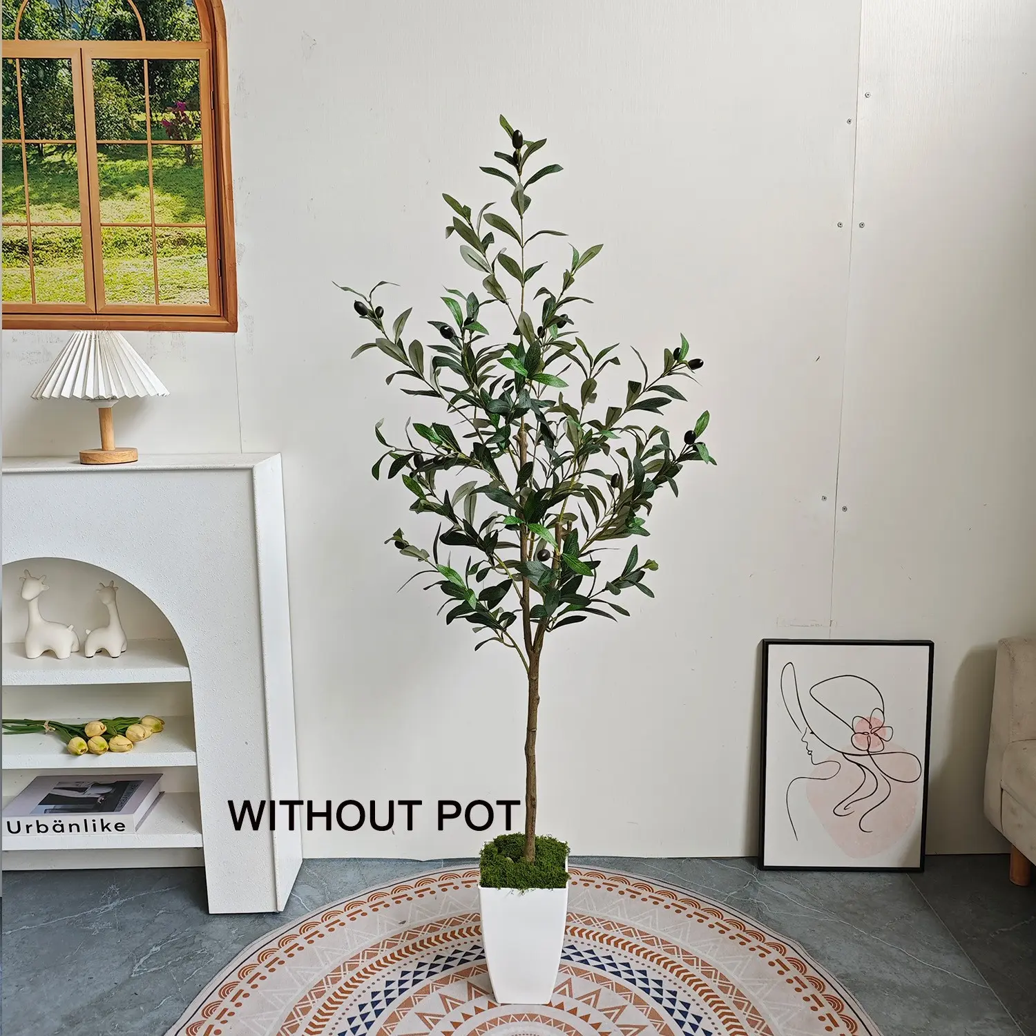 120cm Realistic Olive Tree Plant, Perfect for Home, Kitchen, Living Room, Patio, Holiday Decor, Christmas, Thanksgiving, New Year, Outdoor Decoration, Decorative Artificial Plants
