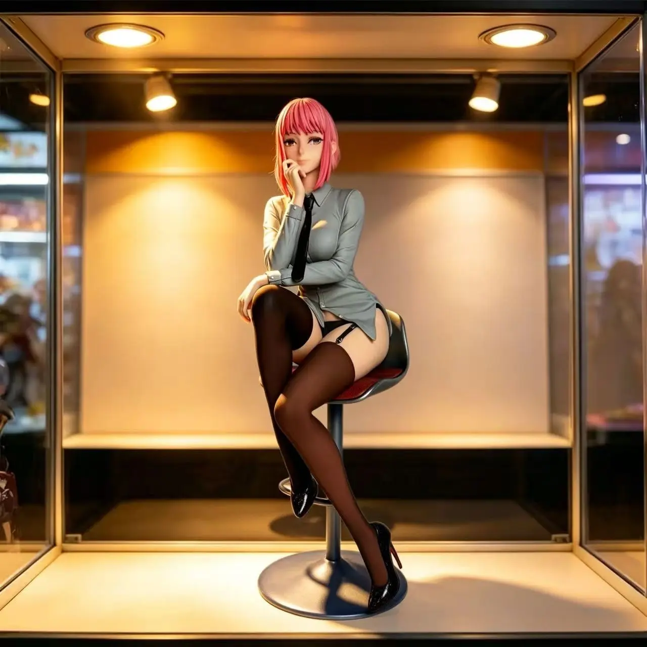 Chainsaw Man Figure Sitting Pose, Maki Anime Cosplay Doll, Cute Girl Model, Desktop Decor, Trendy Collectible Toy, Cute Collectible Figurines, Japan Import