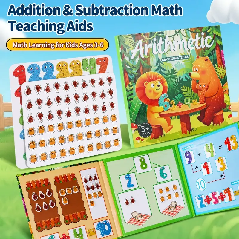 Magnetic Number Learning Book, Interactive Counting and Math Practice, Reusable Preschool Educational Toy, Fun Addition and Subtraction, Travel Math Toy, Back-To-School Gift