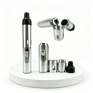 Silver Detachable Pen Shaped Pocket Lighter Portable Windproof Ignition Tool