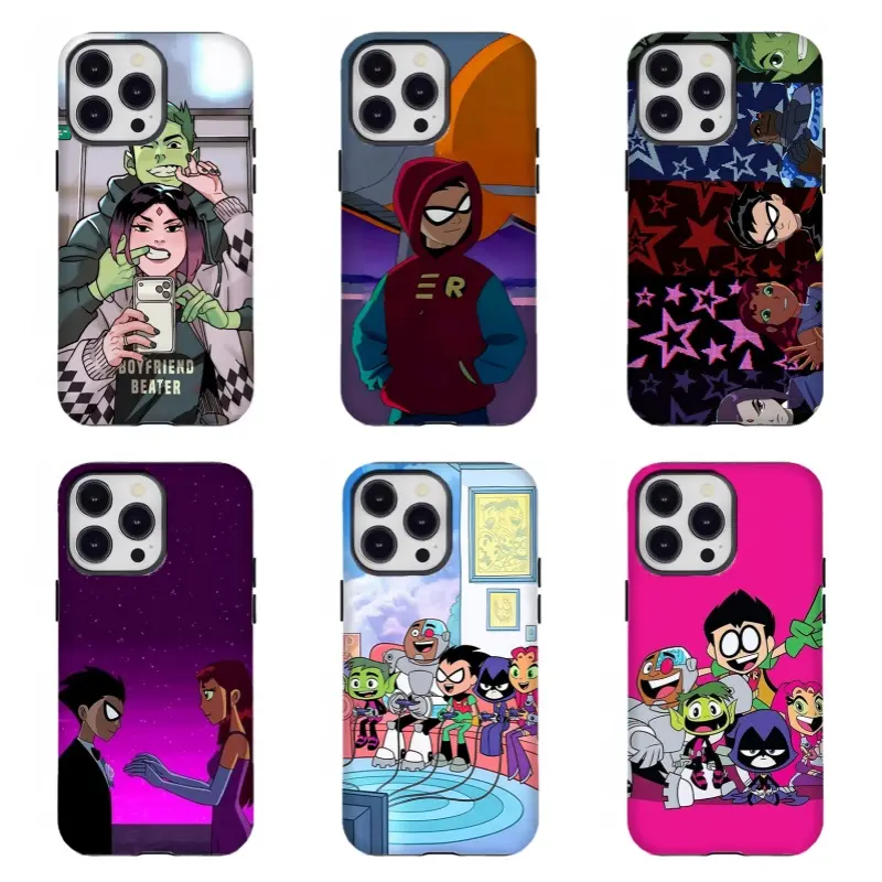 Teen Titans Go Cartoon Phone Case  Y2K DC Anime Aesthetic Compatible for iPhone 17 16 15 14 13 12 11 and for Samsung S21-S25 DC Cartoon Fan Gift