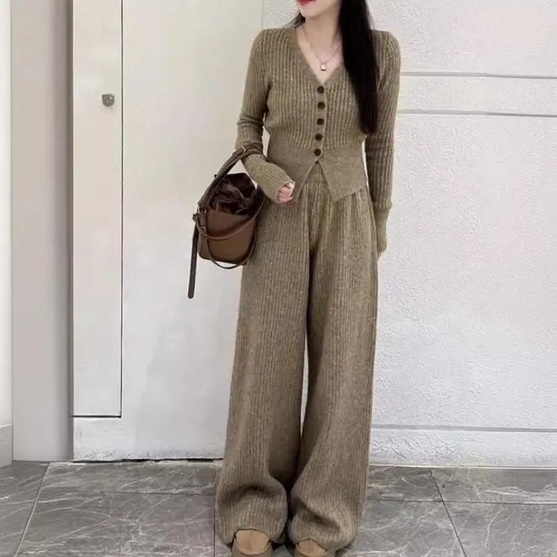 2025 Set Duster Cardigan & High-Waist Pants Urban Ease Collection