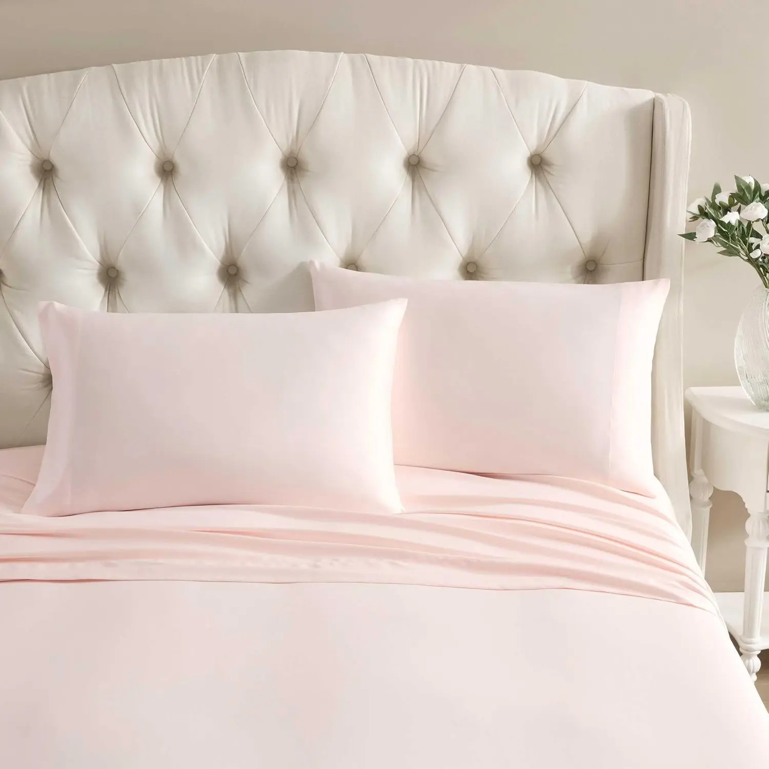 - Pillowcase Set, Microfiber Pillow Covers with Self Hem, Soft, Standard Size, Pink, Set of 2