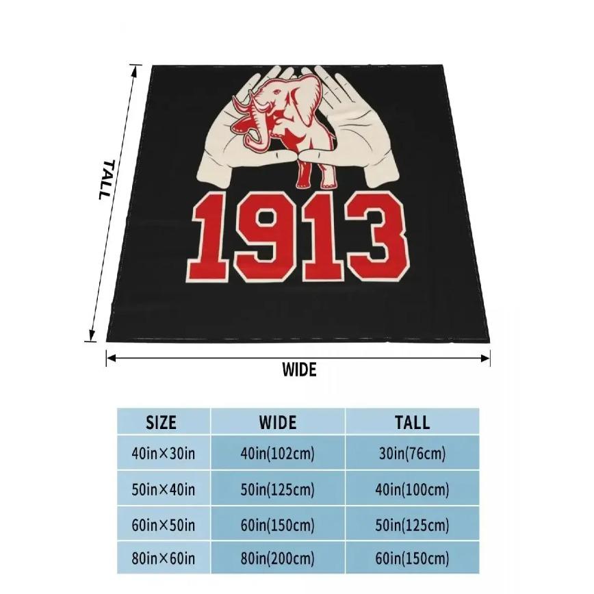 Delta Sigma Theta DST Sorority Flannel Blanket 1913 Crimson Cream Greek Life Soft Warm Throw For Gamer Room Decor Dorm Essential Bed Sofa Home Holiday Gift