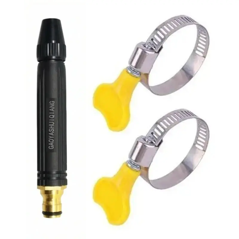 Portable Car Wash Nozzle with Spray Head and Two Hose Clamps, Ideal for Car Washing, Plant Watering, Home Cleaning, Gardening Tool