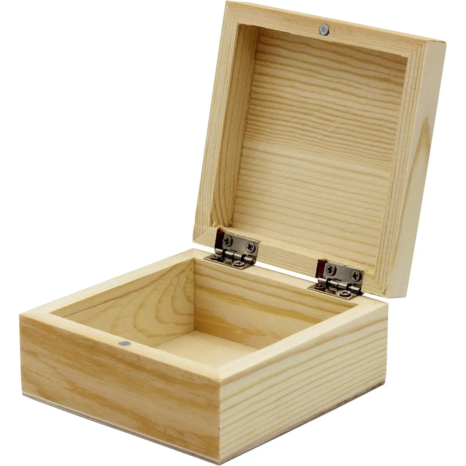 ® Unfinished Mini Storage Box with Hinged Lid Lock & Closure, 3.5x3.5 in - Ideal for Arts & Crafts, Craft Projects, Personal Gifts
