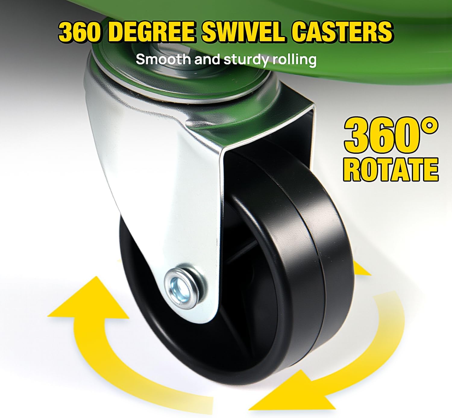 36"  - 2-in-1 Rolling Folding Car Seat, 36 inches Adjustable Roller Garage Chair Lay Down or Sit, 330LBS Capacity, Green Black