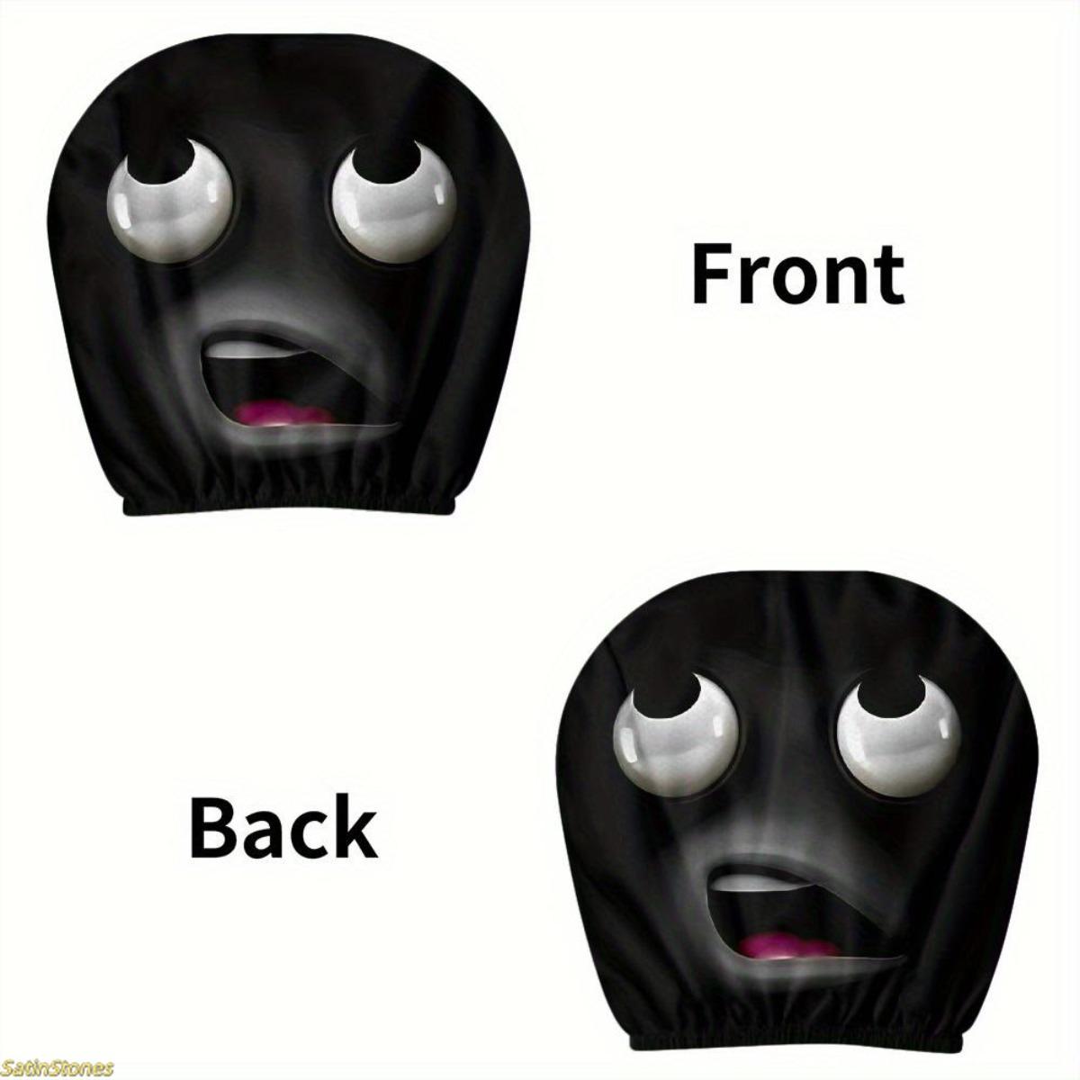 Set of 2 Dark Fun Car Seat Headrest Covers, Holiday Ornaments, Universal Car Pillow Covers, All Weather Use, Car Seat Decor, Unfilled Interior Accessories