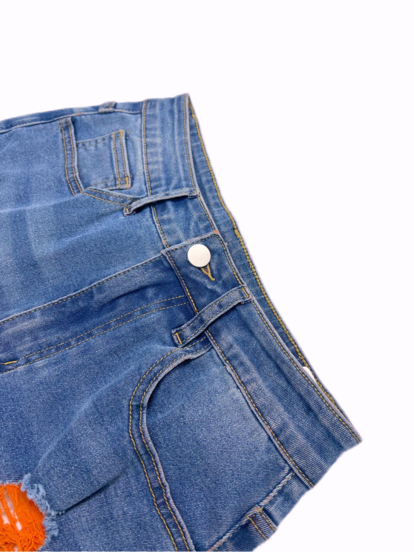 Women's Ripped Denim Jeans, Fashion Casual Streetwear Slim-fitting Pants for Daily Wear, Ladies Bottoms for All Seasons