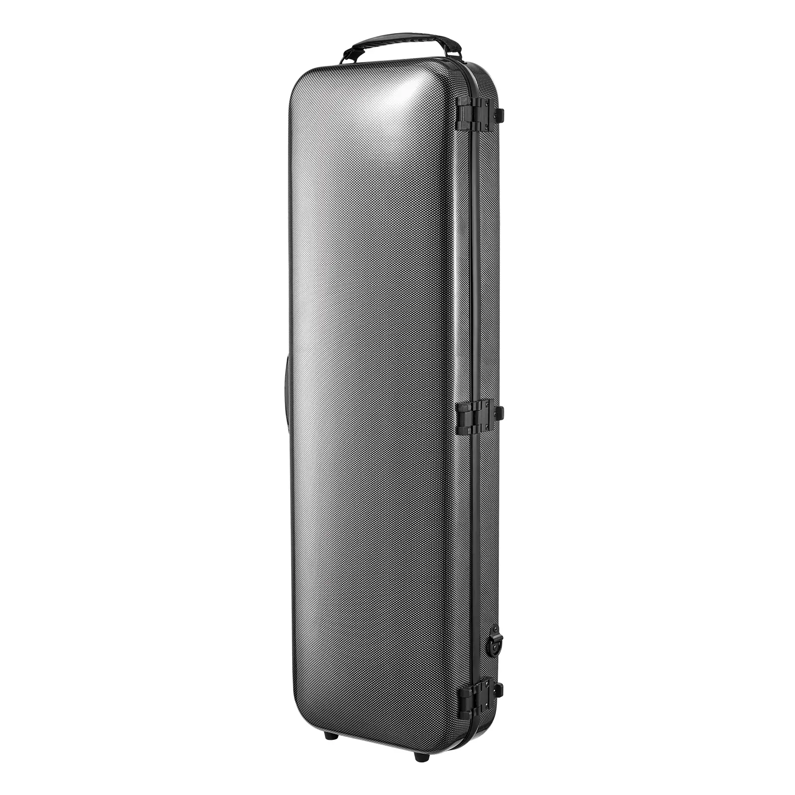 4/4 Full Size Violin Case, Built-in Hygrometer, Lightweight Portable Travel Carrying Bag, with Plush Lining, Shoulder Straps, Anti-Scratch, Professional Oblong Shape, for Violin, Black