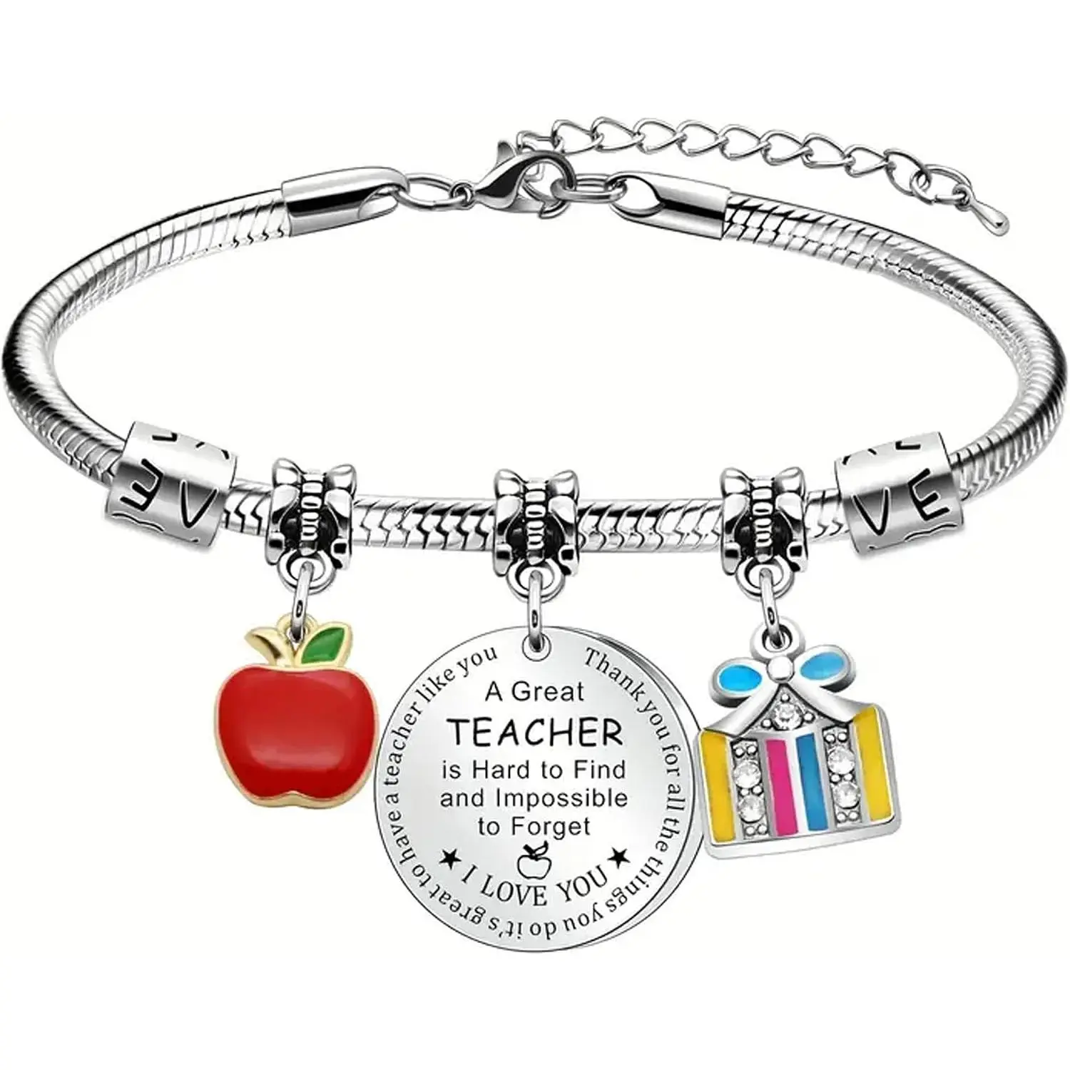 Teacher Appreciation Gifts for Women - Teacher Bracelet  for Christmas, Valentine’s Day Teachers Appreciation Week