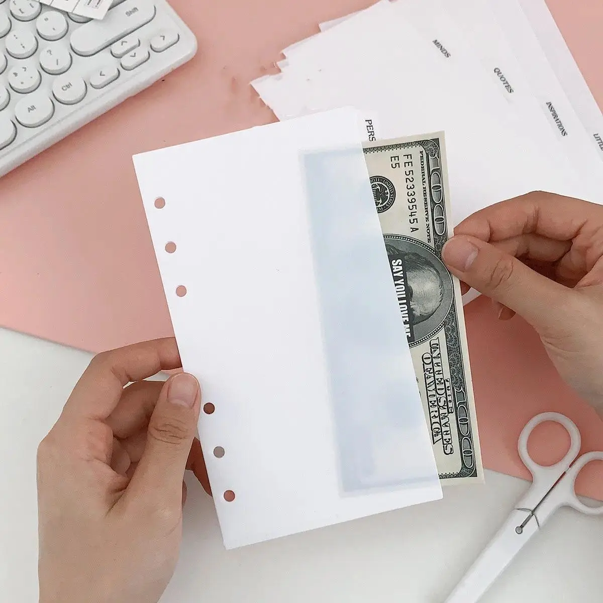A5 A6 A7  Binder PP Pocket Divider Pockets Folders for 6 Ring Notebook Divider Page Waterproof PVC Leaf Document Filing Bag