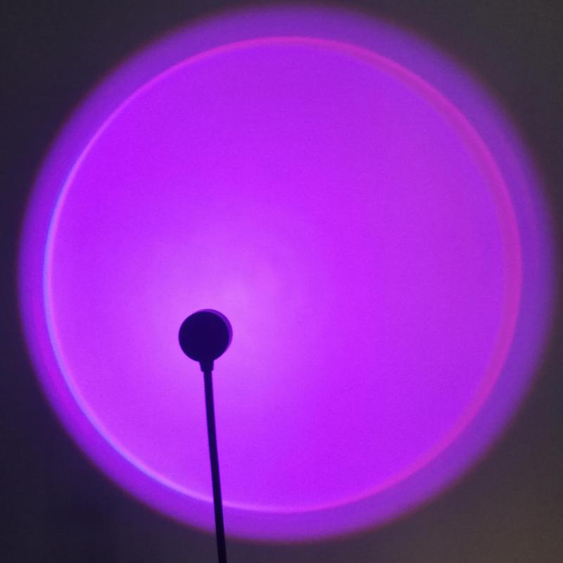 USB Powered 7 Colors LED Selfie Light, Portable USB Selfie Ambient Light, LED Sunset Projector Night Light, Selfie Background Light