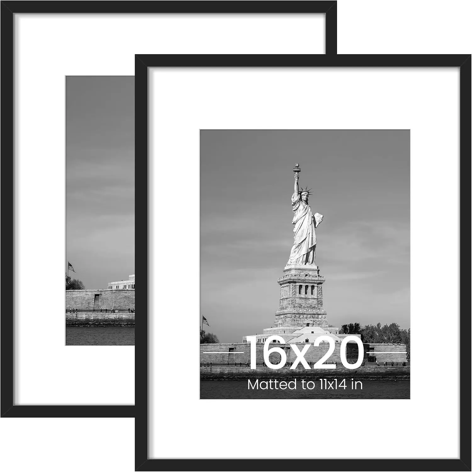 16x20 Picture Frame Set of 2, Black - Wall Gallery Frames for 16x20 Posters, Horizontal or Vertical Hanging, Gift for Family, Wedding, Christmas, Dorm Wall DecorGift