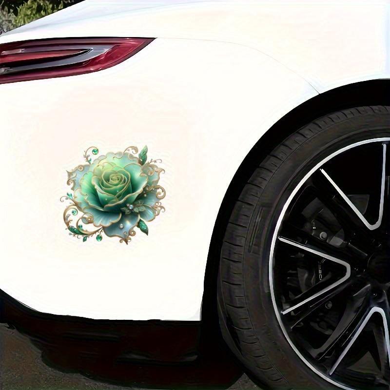 1 piece green rose, sticker, self-adhesive sticker, suitable for laptops, cars, motorcycles, protection, door decoration