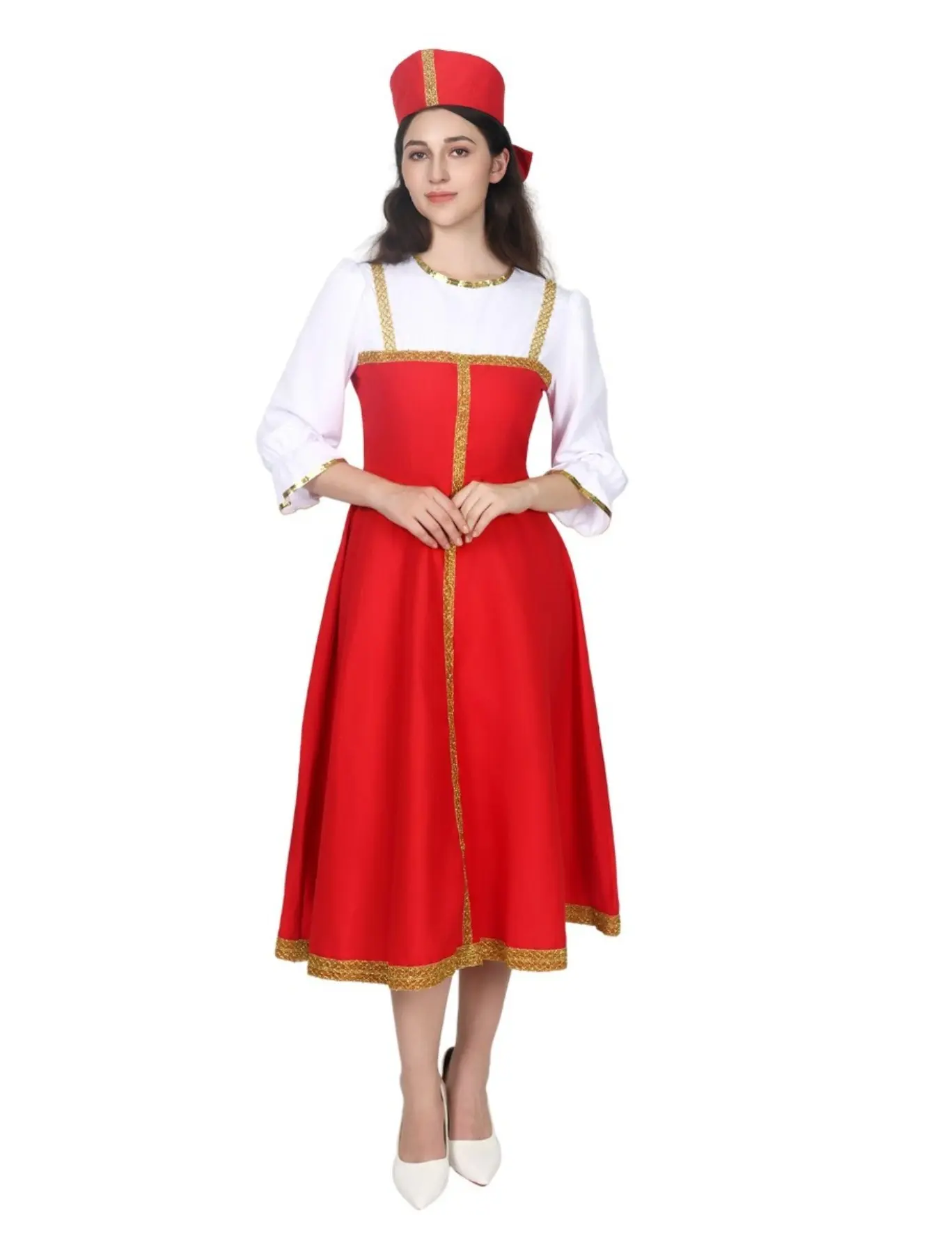 Ladies Dress-up Costume and Cosplay Costume Russian National Costume Adult Halloween Ukrainian Festival Celebration Costume Set