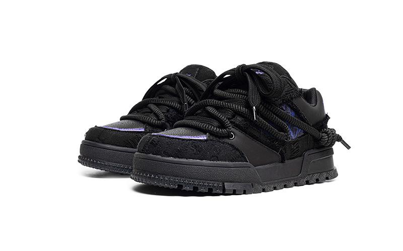 Vintage Distressed Black Platform Sneakers |   Goth Aesthetic Shoes