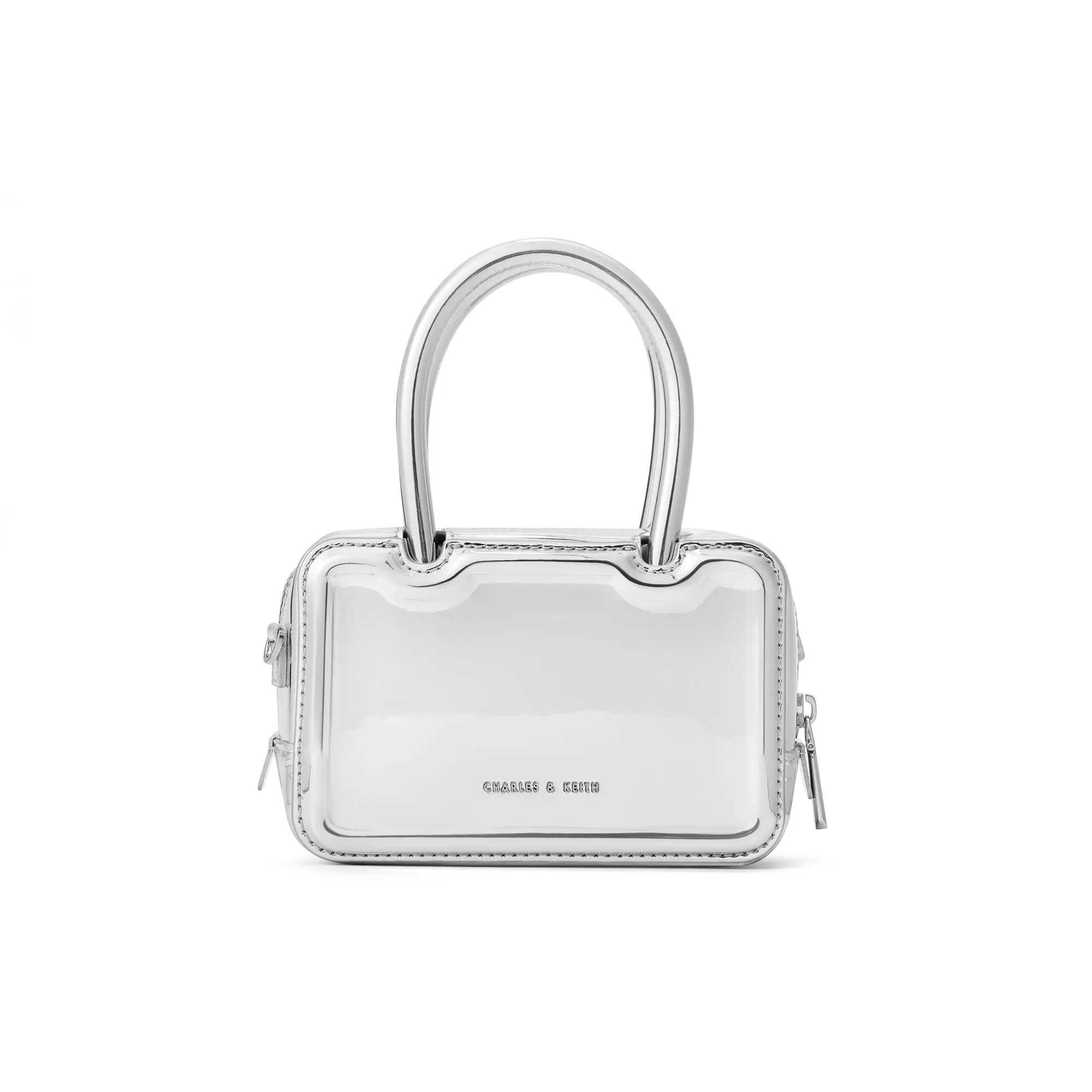 Charles & Keith Small Vintage PU Square Handbag for Women – Chocolate, Oat, Pink, or Silver