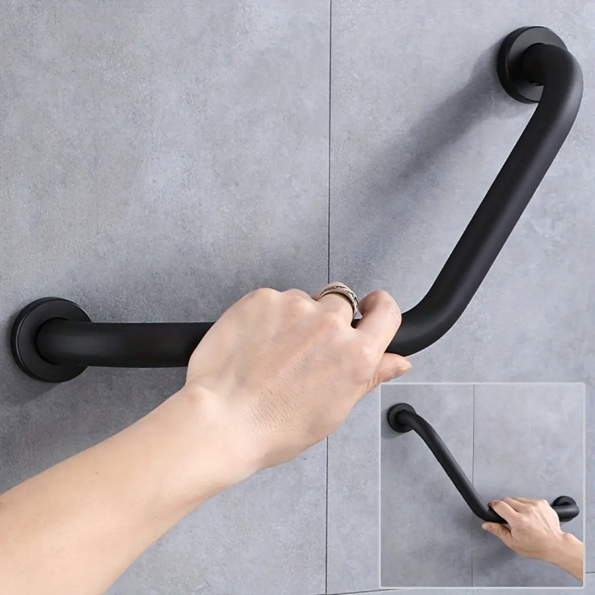 1 Pc Stainless Steel Bathroom Grab Bar, Anti-Slip Shower Safety Handle for Elderly Seniors Handicap, Heavy Duty Wall Mount Tub Assist Rail, Rustproof Bath Gear Elderly Support
